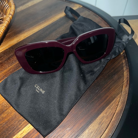 Celine Women's Black and Burgundy Sunglasses - Picture 1 of 3